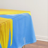 Gele zonnebloem en bijen op de blauwe hemel - zome tafelkleed (Voorbeeld)