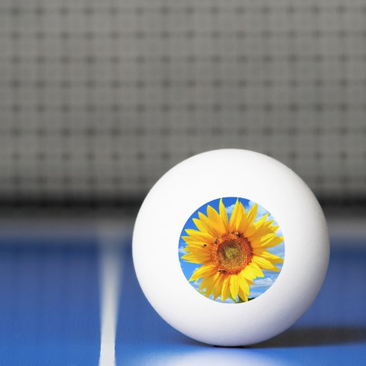 Gele Zonnebloem en Bijen Ping Pong Ball (Net)