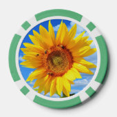 Gele Zonnebloem en Bijen Poker Chips (Achterkant)