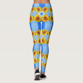 Gele zonnebloem en bijenlegging leggings (Achterkant)