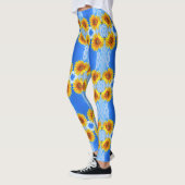 Gele zonnebloem en bijenlegging leggings (Links)