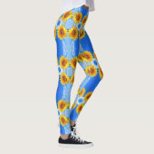 Gele zonnebloem en bijenlegging leggings (Rechts)