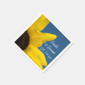 Gele Zonnebloem en Blauwe Hemel Bruiloft Servet (Hoek)
