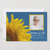 Gele Zonnebloem en Blauwe Hemel Viering van het Le Kaart (Voorkant)