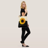Gele zonnebloem en Canvas tas van Stippen (Op model)