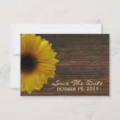 Gele zonnebloem en Herfst van Barnwood sparen de d Save The Date (Voorkant)
