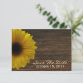 Gele zonnebloem en Herfst van Barnwood sparen de d Save The Date (Staand voorkant)