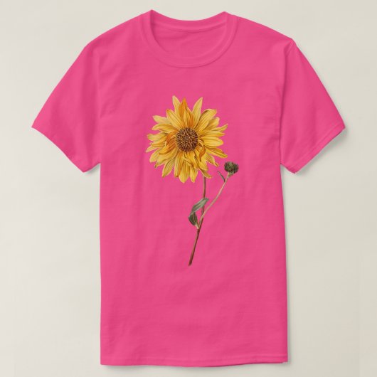 Gele zonnebloem en -kieuwen t-shirt (Design voorkant)