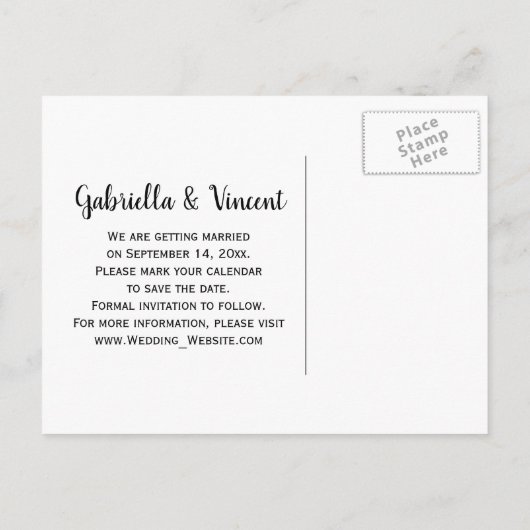 Gele zonnebloem en onkruidbestrijding sparen de Da Aankondigingskaart (Achterkant)