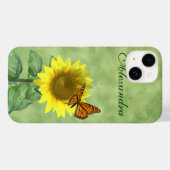gele zonnebloem en Oranje vlinder Case-Mate iPhone Case (Achterkant (horizontaal))