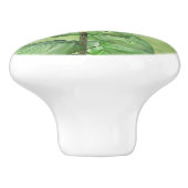 gele zonnebloem en Oranje vlinder Keramische Knop (Zijkant)