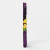 Gele zonnebloem en strijklampjes op Paars Case-Mate iPhone Case (Achterkant/links)