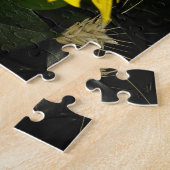 Gele zonnebloem en twee luikbeitjes legpuzzel (Zijkant)