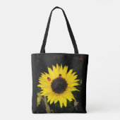 Gele zonnebloem en twee luikbeitjes tote bag (Achterkant)