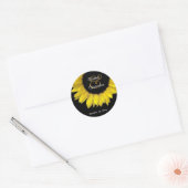 Gele zonnebloem envelop afdichting ronde sticker (Envelop)