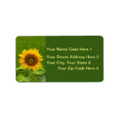 Gele zonnebloem etiket (Voorkant)