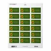 Gele zonnebloem etiket (Full Sheet)