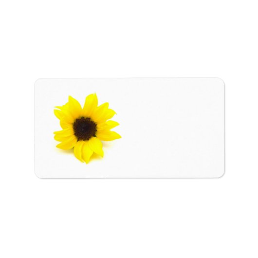 Gele zonnebloem etiket (Voorkant)