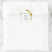 Gele zonnebloem Eucalyptus String Lights Weddensch Ronde Sticker (Tas)