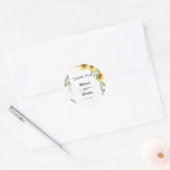 Gele zonnebloem Eucalyptus String Lights Weddensch Ronde Sticker (Envelop)