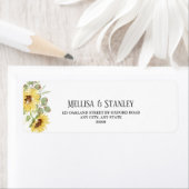 Gele zonnebloem Eucalyptus Weduwadres Etiket (Insitu)