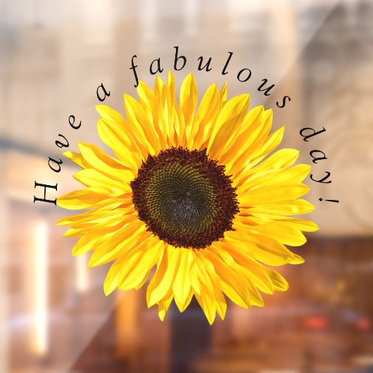 Gele zonnebloem Fabulous Day Window Cling Raamsticker (Vel 2)