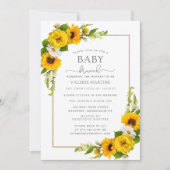 Gele zonnebloem Floral Baby Brunch Kaart (Voorkant)