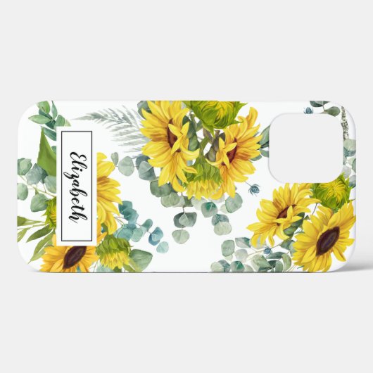 Gele zonnebloem Floral OtterBox iPhone Case (Achterkant (horizontaal))