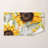 Gele zonnebloem Floral Rustische Herfst Bloem Bad Handdoek (Handdoek)