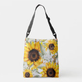 Gele zonnebloem Floral Rustische Herfst Bloem Crossbody Tas (Achterkant)