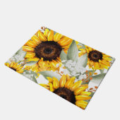 Gele zonnebloem Floral Rustische Herfst Bloem Deurmat (Schuin)
