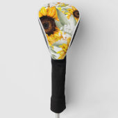 Gele zonnebloem Floral Rustische Herfst Bloem Golfheadcover (Voorkant)
