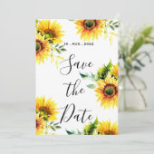 Gele zonnebloem florale trillling lente bouquet kaart (Staand voorkant)