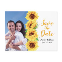 Gele Zonnebloem Foto Bruiloft Save the Date