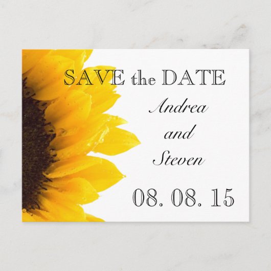 Gele Zonnebloem Foto Save the Date Briefkaart (Voorkant)