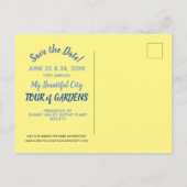 Gele Zonnebloem Foto Tuin Tour Save the Date Uitnodiging Briefkaart (Achterkant)