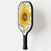 Gele zonnebloem geborduurd pickleball batje paddle (Links)