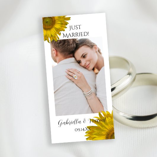 Gele Zonnebloem Gehuwd Aankondiging