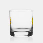 Gele zonnebloem gelukkig ooit na bruiloft whisky glas (Rechts)