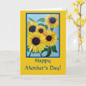 Gele Zonnebloem gepersonaliseerde Moederdag Kaart (Gele Bloem)
