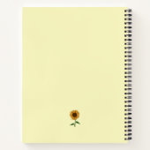 Gele Zonnebloem Gepersonaliseerde Naam & Bericht Notitieboek (Achterkant)