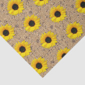 Gele zonnebloem, gesimuleerd, gebrand tissuepapier (Detail)