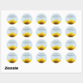 Gele zonnebloem - gezinshereniging ronde sticker (Vel)