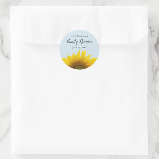 Gele zonnebloem - gezinshereniging ronde sticker (Tas)