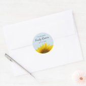 Gele zonnebloem - gezinshereniging ronde sticker (Envelop)