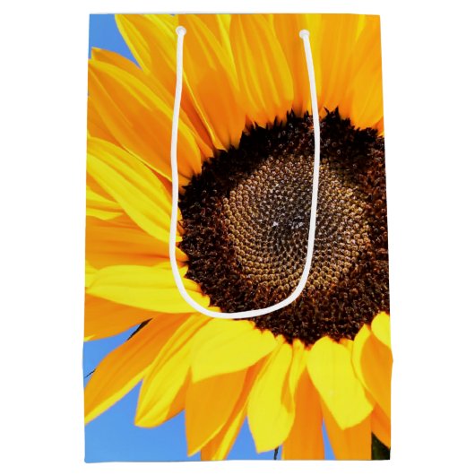 Gele Zonnebloem Gift Bag Medium Cadeauzakje (Achterkant)