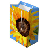 Gele Zonnebloem Gift Bag Medium Cadeauzakje (Achterkant Gekanteld)