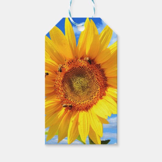 Gele Zonnebloem Gift Labels Cadeaulabel (Voorkant)