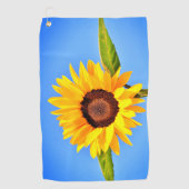 Gele Zonnebloem Golf Handdoek (Voorkant)
