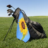 Gele Zonnebloem Golf Handdoek (Groen)